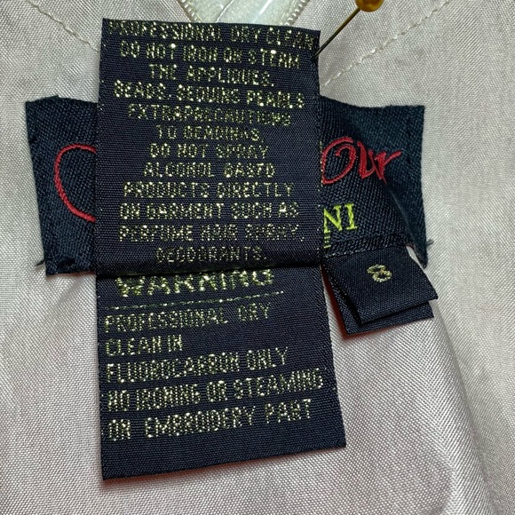 NWOT by Terani Couture Coral Gold Rhinestones Prom Formal Dress Size 8 - Picture 7 of 7